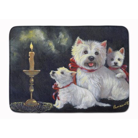 Carolines Treasures 19 x 27 in. Westie Westies Aglow Machine Washable Memory Foam Mat PPP3288RUG